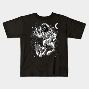 Astronaut Bowling Cardano ADA Coin To The Moon Crypto Token Cryptocurrency Blockchain Wallet Birthday Gift For Men Women Kids Kids T-Shirt